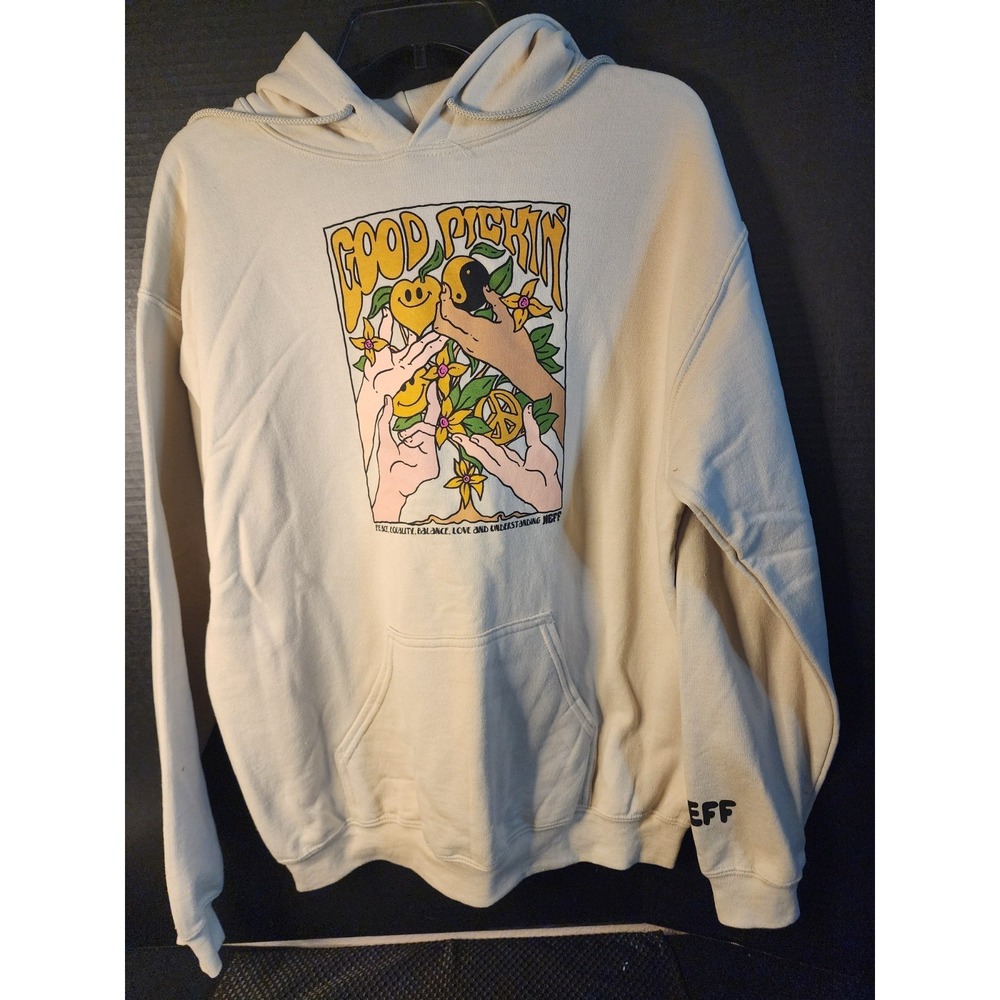 Neff Mens Good Pickin' Peace, Equality, Balance, Love Understanding Hoodie M NWT